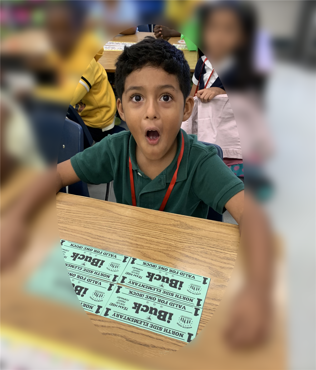 A student with a shocked face from all of his iBucks 